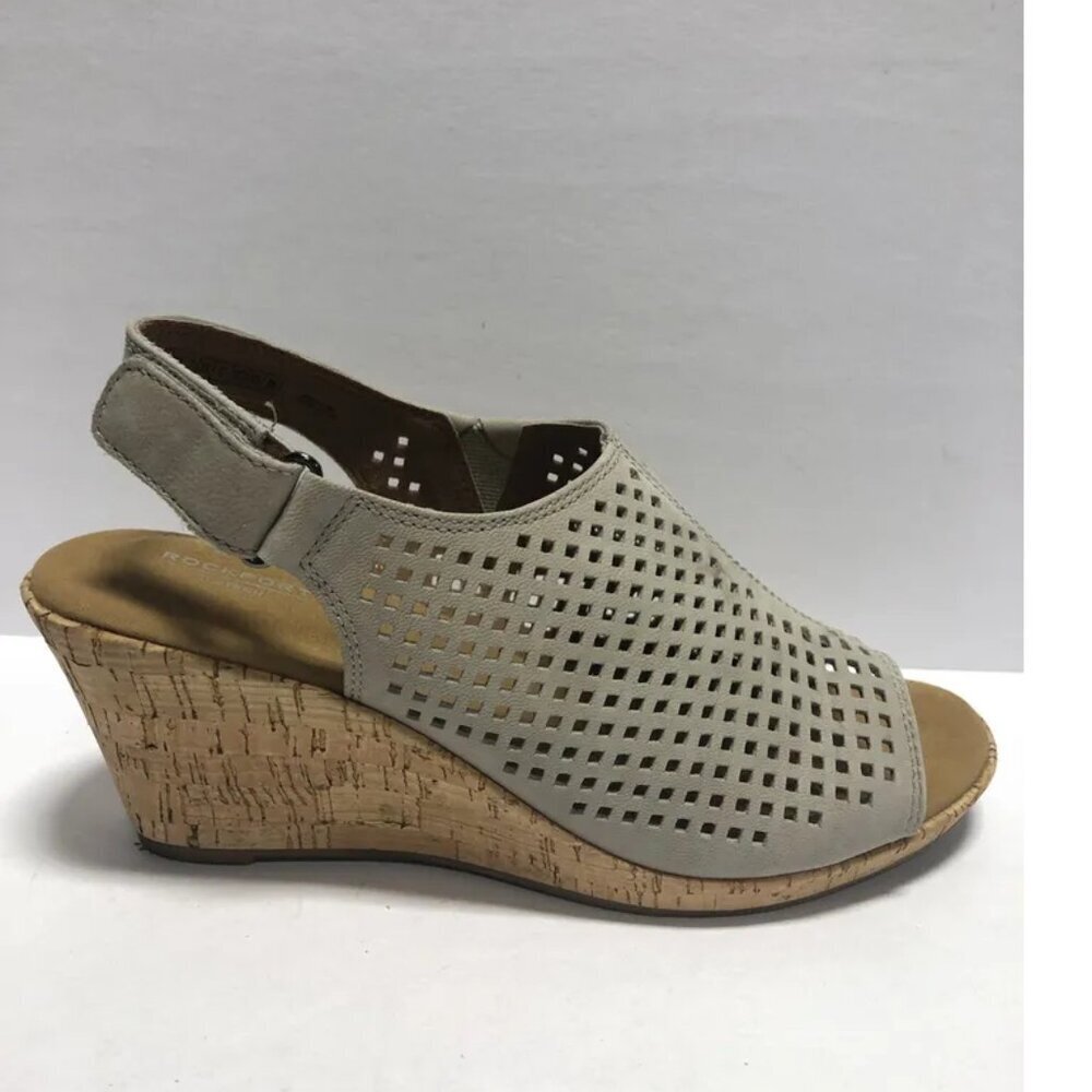 Rockport Women’s Briah Perf Slingback Sandals Taupe, Size 8.5W